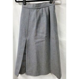 Jaeger Blue Herringbone Long Maxi Skirt Size 8 24 X 29 Lined Vintage